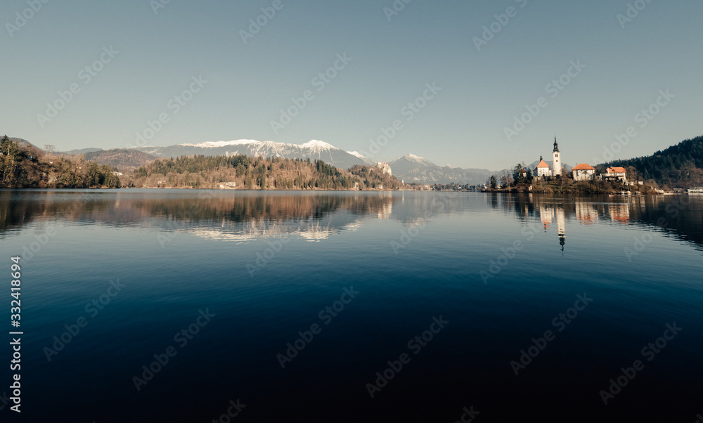 Panoramic view of Lake Bled, Slovenia