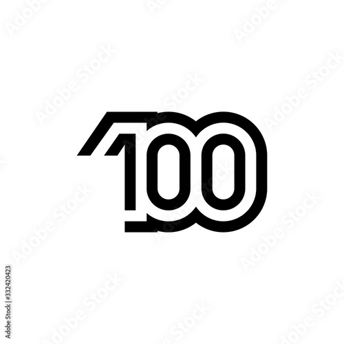 Number 100 vector icon design