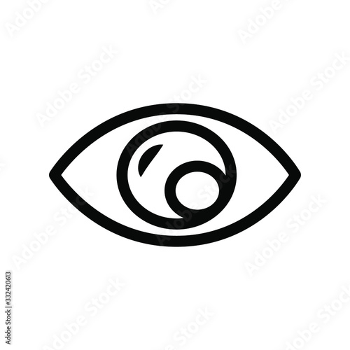 Eye icon vector , template logo emblem isolated illustration , outline solid background white