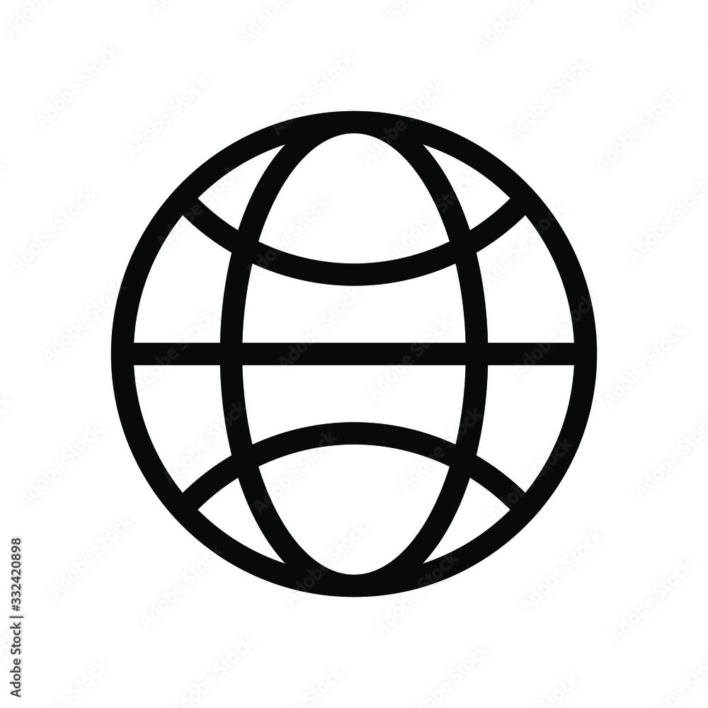 Globe earth icon ,world template logo vector emblem isolated illustration , outline solid background white Globe earth icon ,world template logo vector emblem isolated illustration , outline solid background white