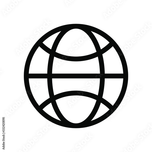 Globe earth icon  world template logo vector emblem isolated illustration   outline solid background white