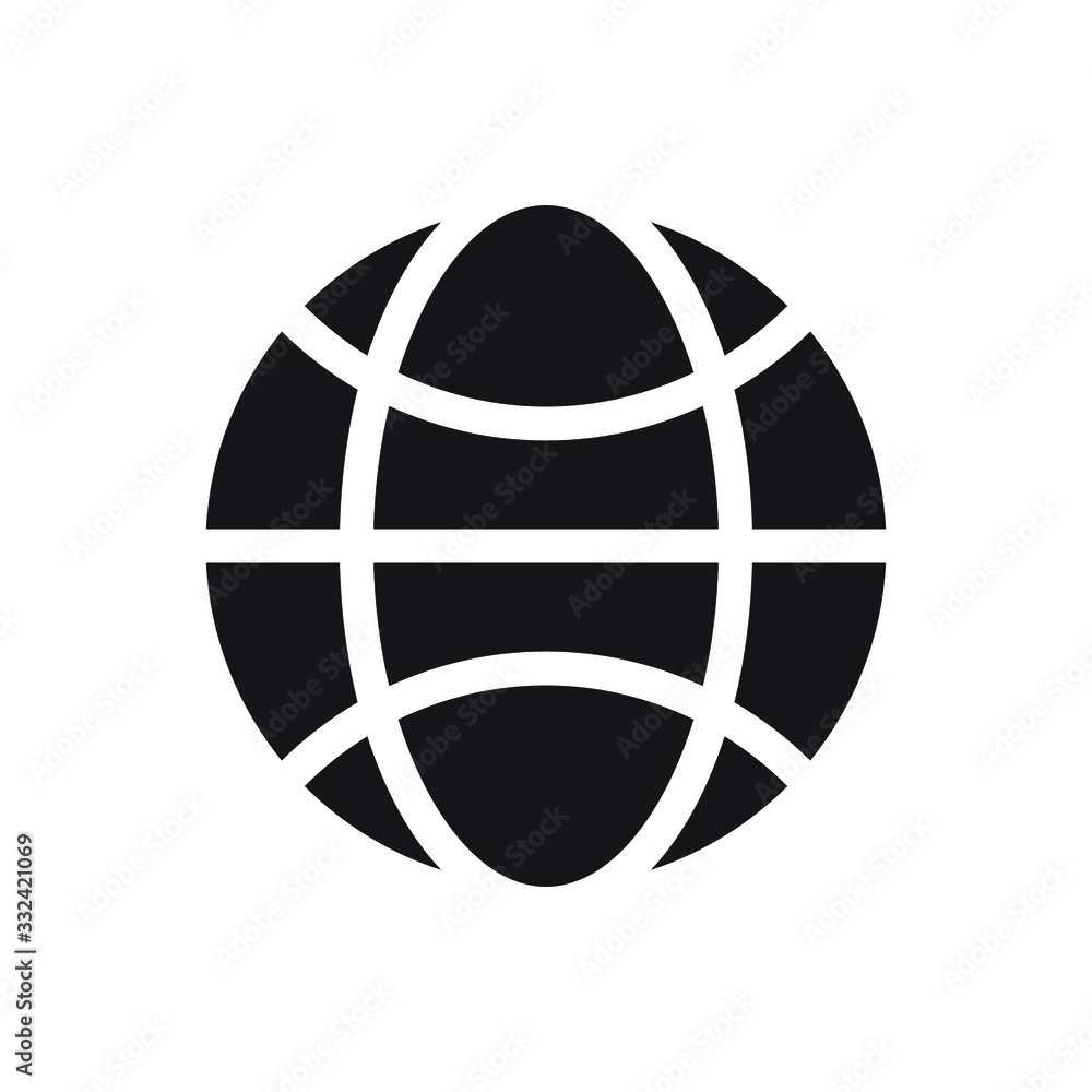 Fototapeta premium Globe earth icon ,world template logo vector emblem isolated illustration , outline solid background white