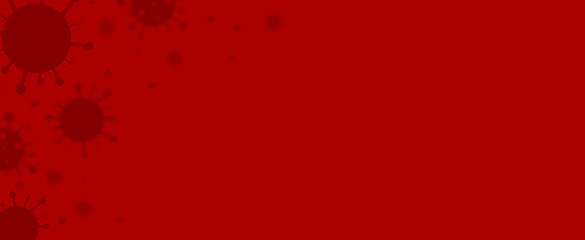 coronavirus cell with droplet on red background for COVID-19 concept