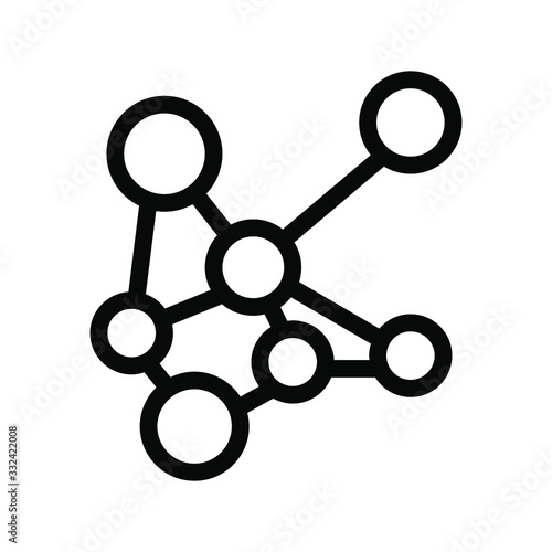 Molecule icon , atom dna vector emblem isolated illustration, science template logo , outline solid background white