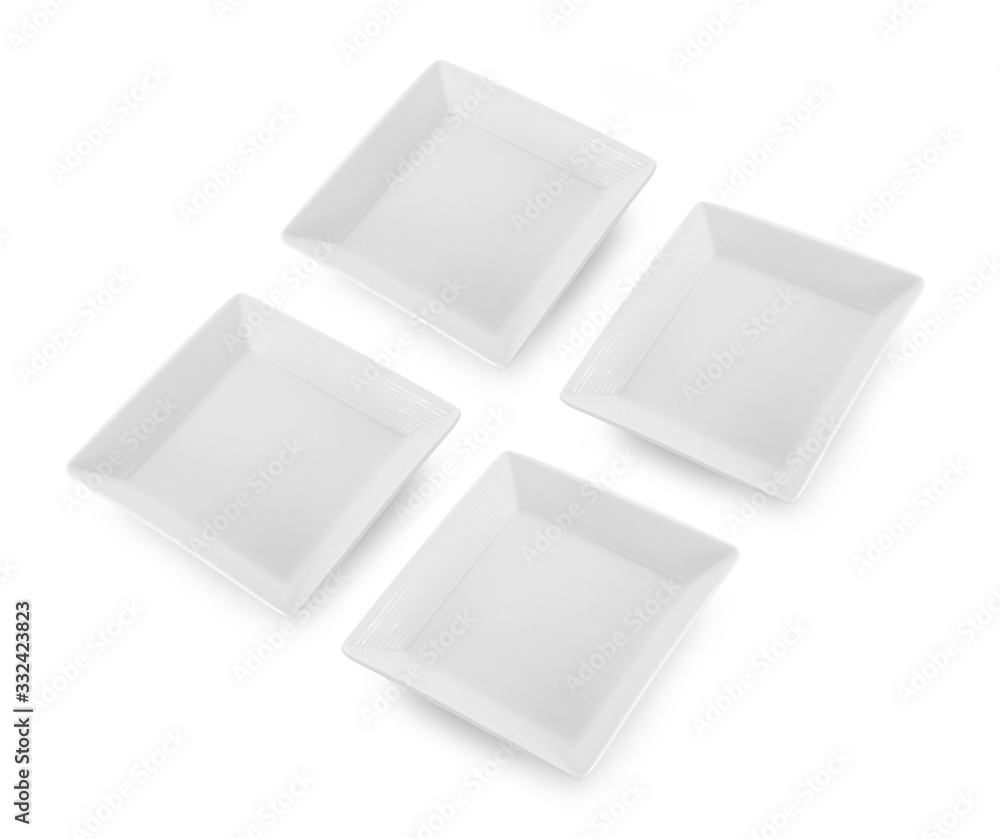 set of square plate on white background set of square plate on white background