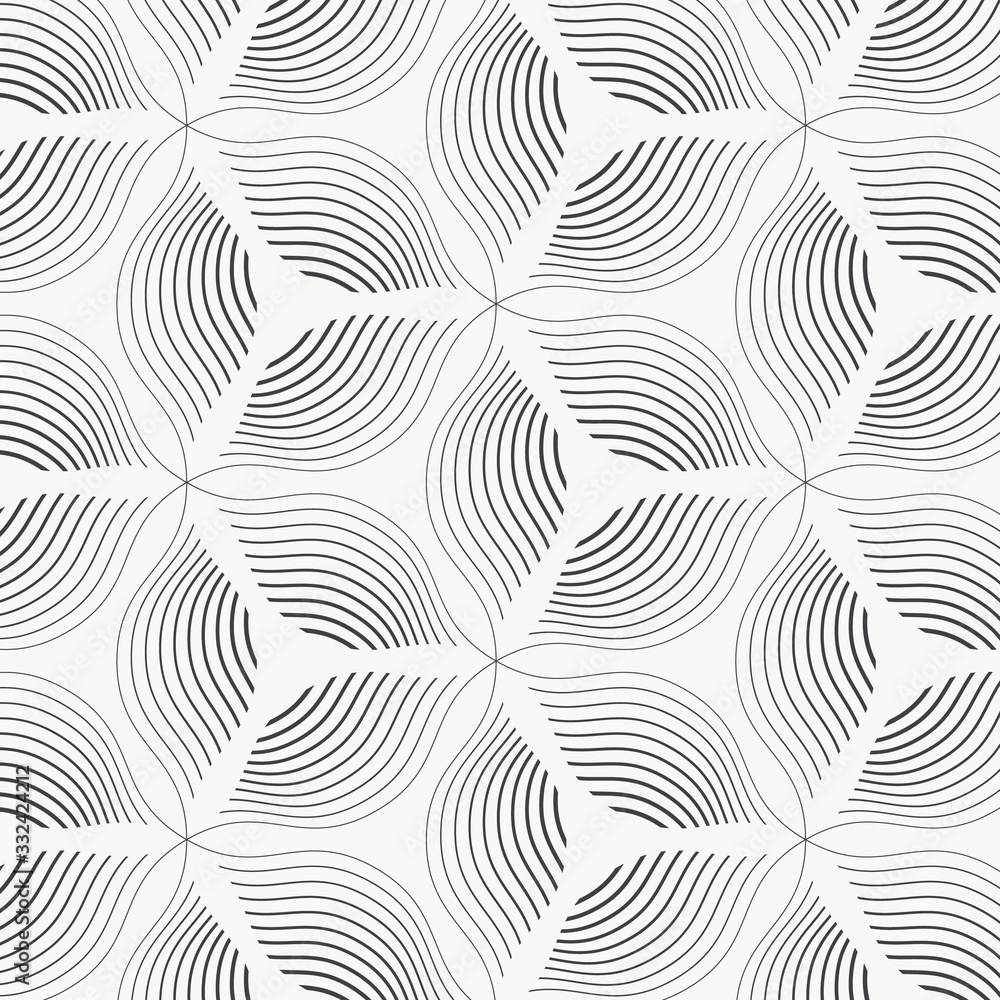 Vector pattern, repeating abstract linear flower or flora pattern. Pattern is clean for fabric, printing, wallpaper. Pattern is on swatches panel.