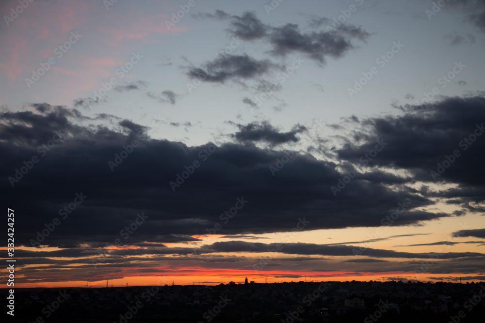 Beautiful evaning view to suburb of Chisinau.