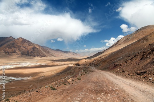 Pamir highway or Pamirskij trakt road in Tajikistan