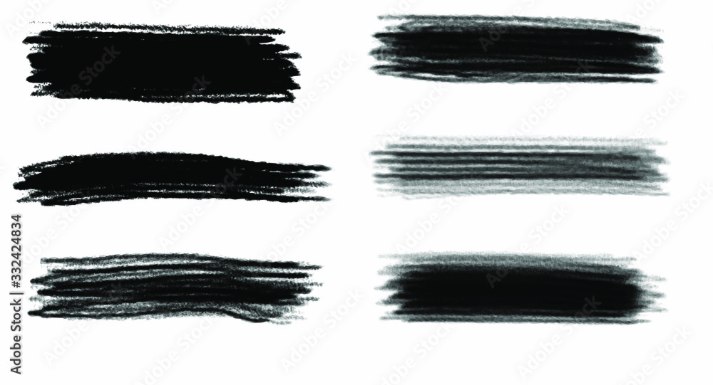 Black grunge stroke brush set for your design, vector. Black grunge stroke brush set for your design, vector.