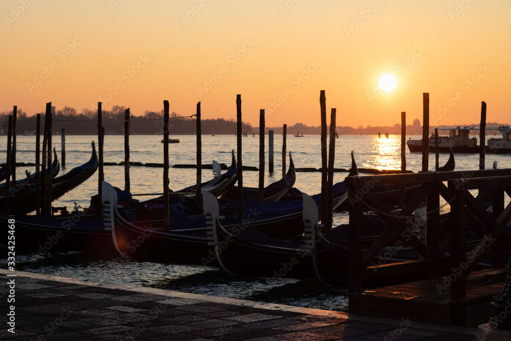 wonderful view of the Canal Grande in Venice at first light in the morning