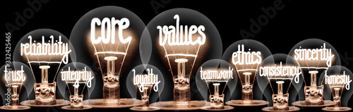 Light Bulbs with Event Management Concept photo