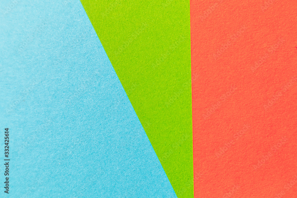 Blue, red and green color paper texture background.