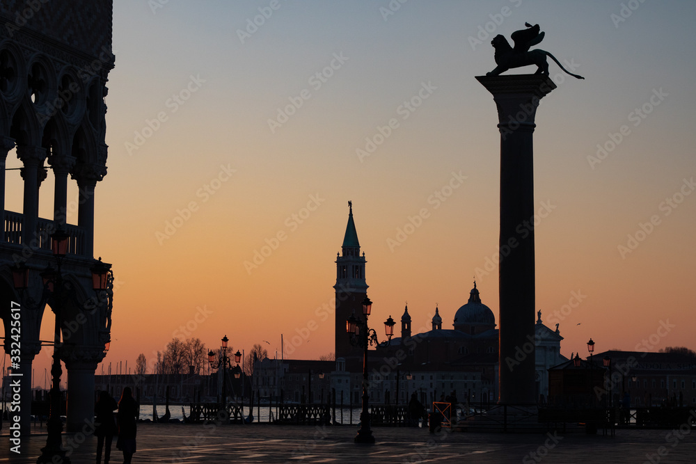 wonderful view of the Canal Grande in Venice at first light in the morning