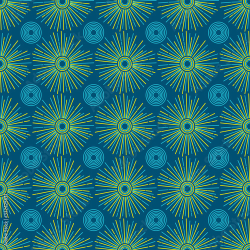 African sun shweshwe blue and green