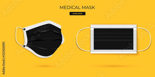 Protective breathing medical respirator mask against the virus. Stop coronavirus. Coronavirus outbreak. Medical concept. Vector illustration EPS 10
