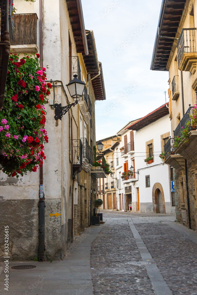 Street (Calle del Agua)  in the town of Villafranca del Bierzo. Leon. Spain 