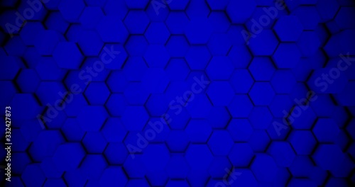 Abstract geometric blue hexagone background. 3D rendering. 3D illustration photo
