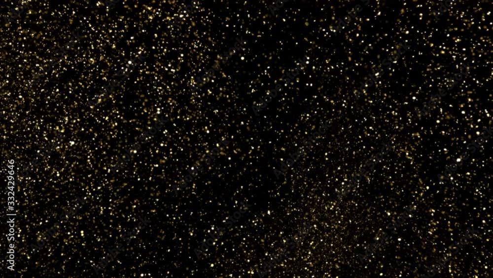 Golden glitter underwater background. Gold particles shining in water ...