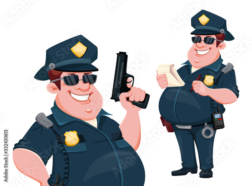 Police officer. Funny cartoon character