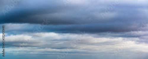 Fantastic dark thunderclouds, sky panorama