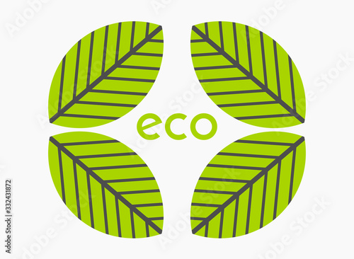 Green leaveas eco symbol. photo