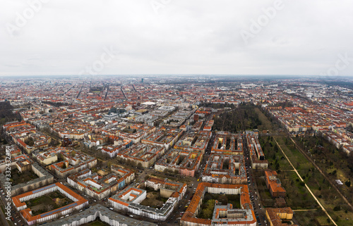aerial photo of houses in big city © wideeyes