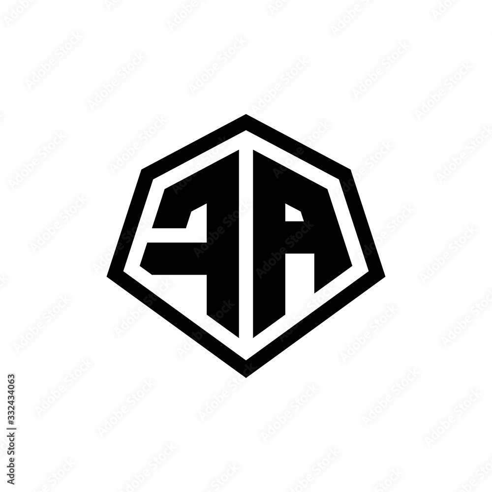 FA monogram logo with hexagon shape and line rounded style design template FA monogram logo with hexagon shape and line rounded style design template