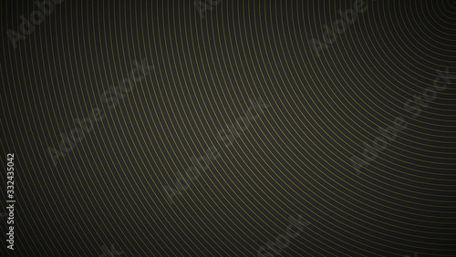 Modern black and gold abstract background, the look of stainless steel, circular lines on a black background