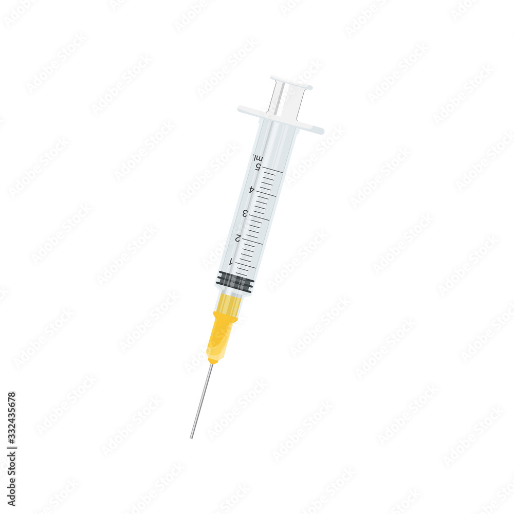 Cartoon realistic medical syringe, vector illustration Cartoon realistic medical syringe, vector illustration