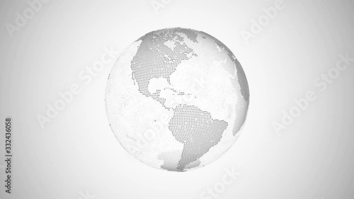 rotating globe white background intro