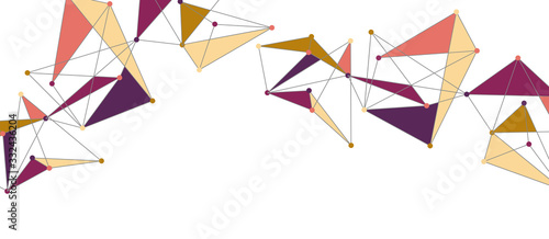 Line points connections, triangular technology design. Abstract geometric background