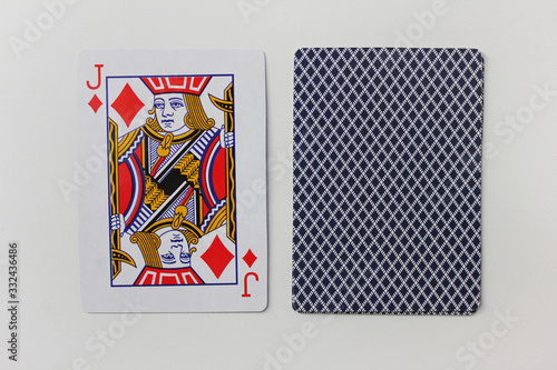 Obraz na plátně Playing cards deck isolated on white empty background