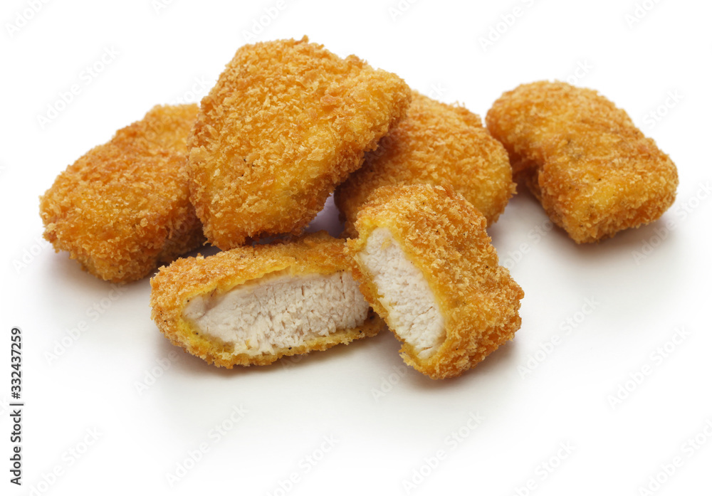 homemade chicken nuggets isolated on white background homemade chicken nuggets isolated on white background