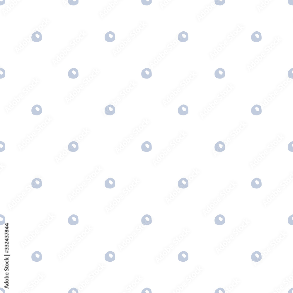 Seamless polka dot pattern with pastel blue hand drawn dots on white background/ Vintage background/ Vector illustration Seamless polka dot pattern with pastel blue hand drawn dots on white background/ Vintage background/ Vector illustration