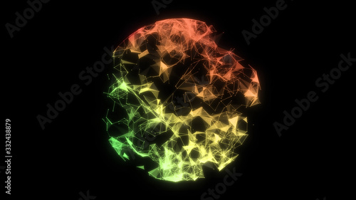 3D rendering of an abstract globe  sphere in space in the form of plexus