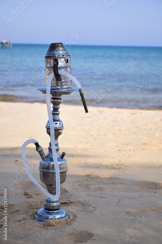 sunny day on the beach with Shisha / argila / smoking in Egypt north coast / dahab / hurgada / sharm el sheikh / taba / alexandria - best place for vacation holiday relaxation beach sand inspiration