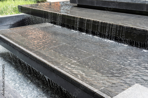 Water Feature Cascade as Part of Landscape Design.