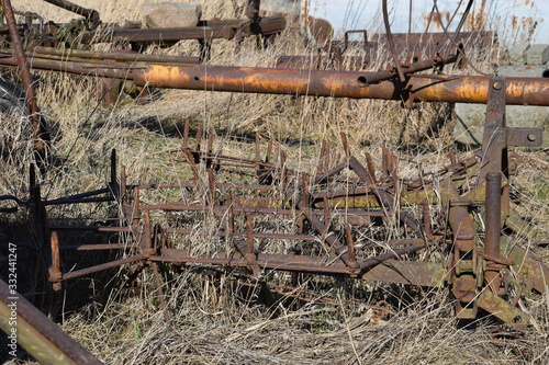 old plowing equipment, cultivation of land