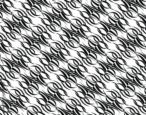 Abstract background with optical illusion wave. Black and white horizontal lines with wavy distortion effect for prints, web pages, template, posters, monochrome backgrounds and pattern