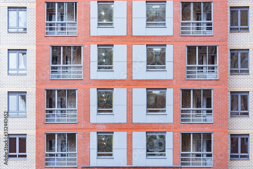 Balconies and windows of the new apartment house.