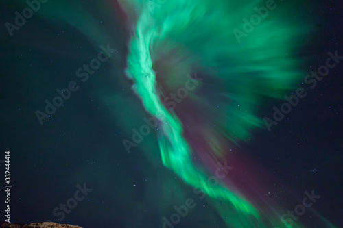 Fototapeta Naklejka Na Ścianę i Meble -  Northern lights - Aurora borealis looks like a angel with wings.