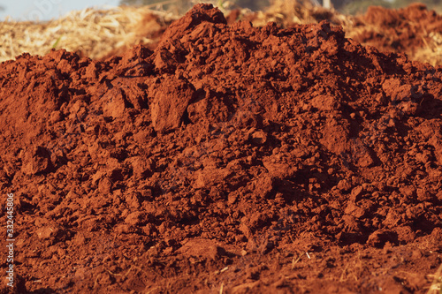 Red ground soil texture in brazil