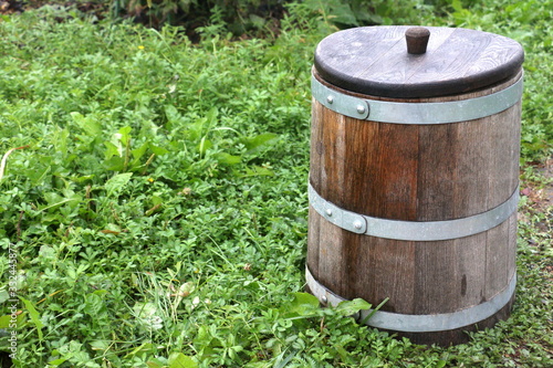 old wooden barrel made of oak