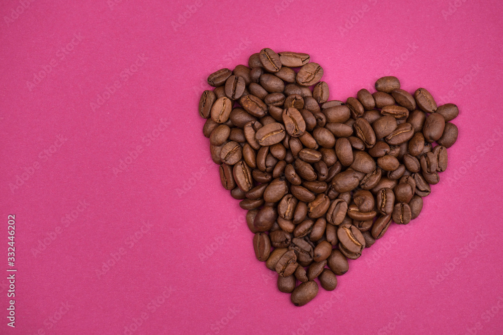 Arabian coffee beans on a pink background Arabian coffee beans on a pink background