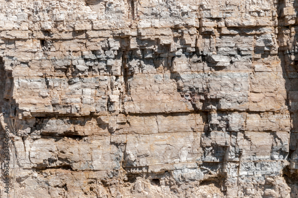 Niagara Escarpment Dolomite Stone Bluffs, Quarry Park, Door County, WI