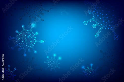 3D Wireframe virus abstract background 001
