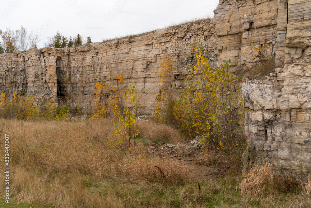 Niagara Escarpment Dolomite Stone Bluffs, Quarry Park, Door County, WI Niagara Escarpment Dolomite Stone Bluffs, Quarry Park, Door County, WI