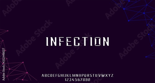 INFECTION THE FUTURISTIC MODERN FONT ALPHABETICAL VECTOR SET