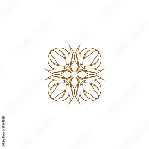 Ornament logo design template vector flourishes calligraphic vintage frame. Good for Luxury Crest, boutique brand, wedding shop, hotel sign  Vector logo design template - abstract symbol in ornamenta.