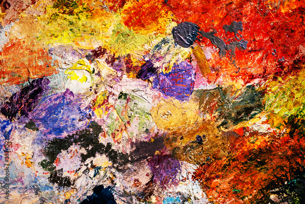 Naklejka premium painted background of paints on canvas
